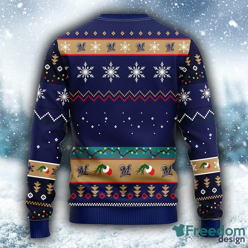 Milwaukee Brewers Funny Grinch Christmas Ugly Sweater - Shibtee