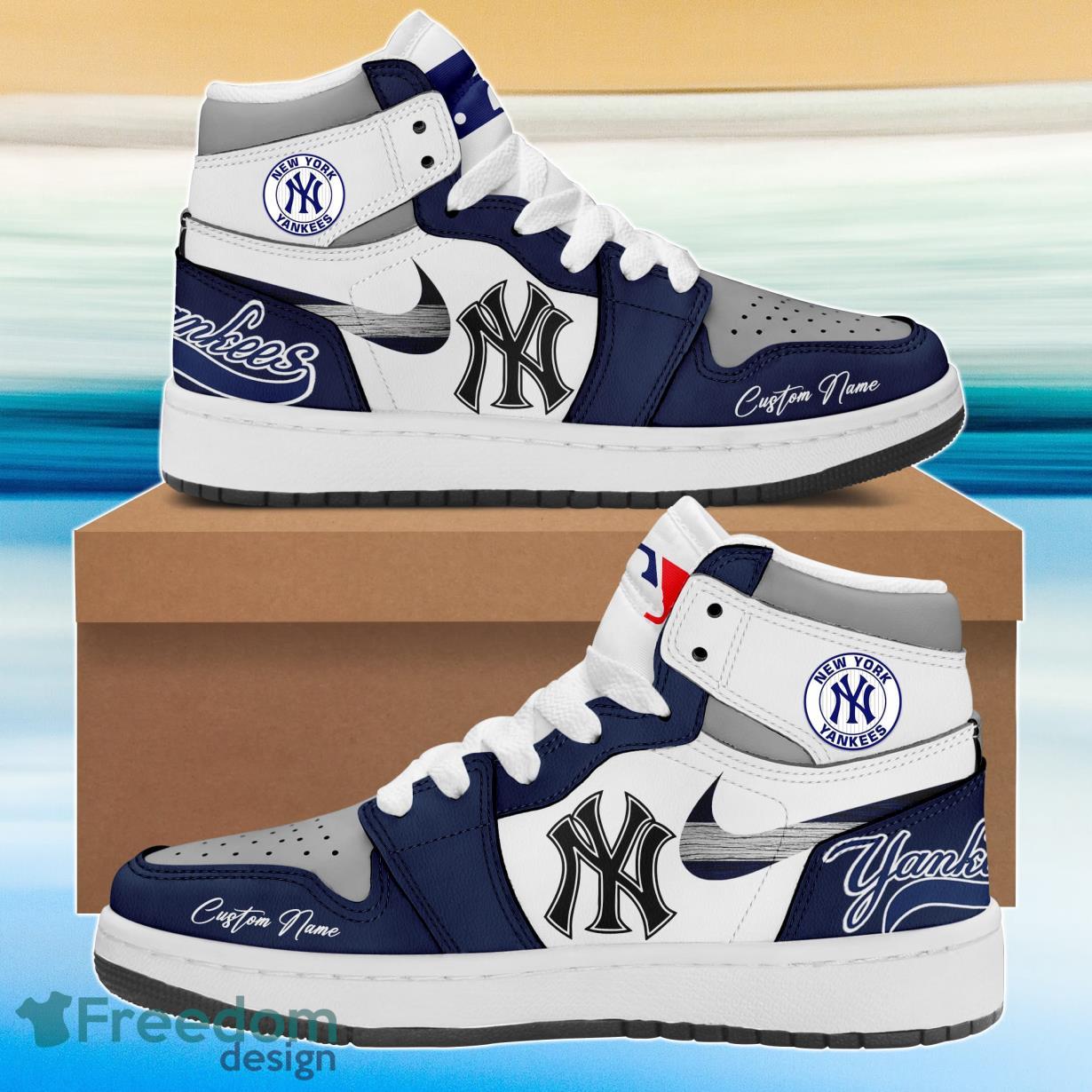 New York Yankees Custom Nike Air Force 1 Shoes