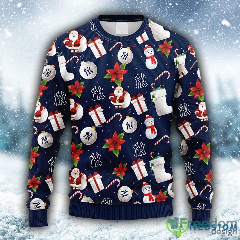 MLB New York Yankees Santa Claus Snowman Christmas Ugly Sweater 3D