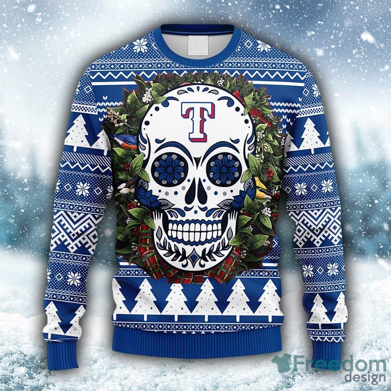 MLB Texas Rangers Skull Flower Ugly 3D Sweater For Men And Women Gift Ugly  Christmas - Freedomdesign