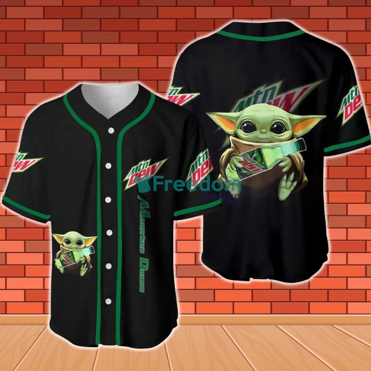 Mountain Dew Baby Yoda Baseball Jersey Product Photo 1