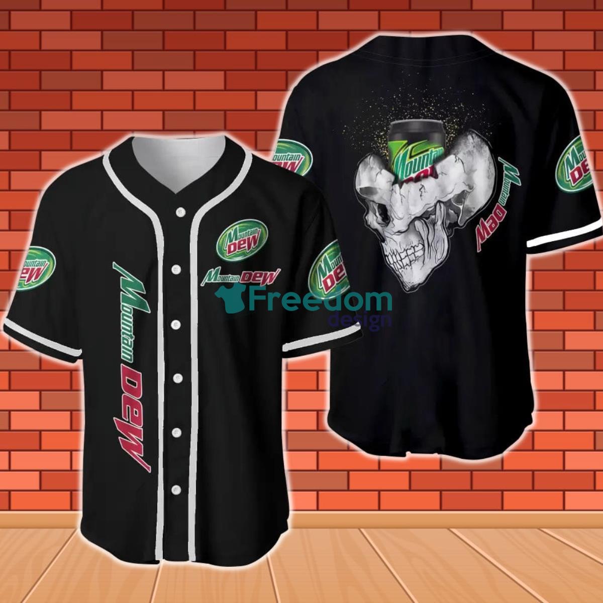 Mountain Dew Skull Halloween Baseball Jersey Product Photo 1