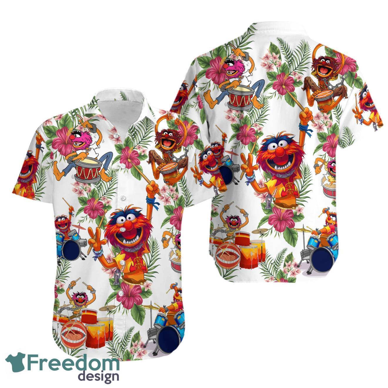 Muppet Playing Drum Tropical Flower Hawaiian Shirt Product Photo 1