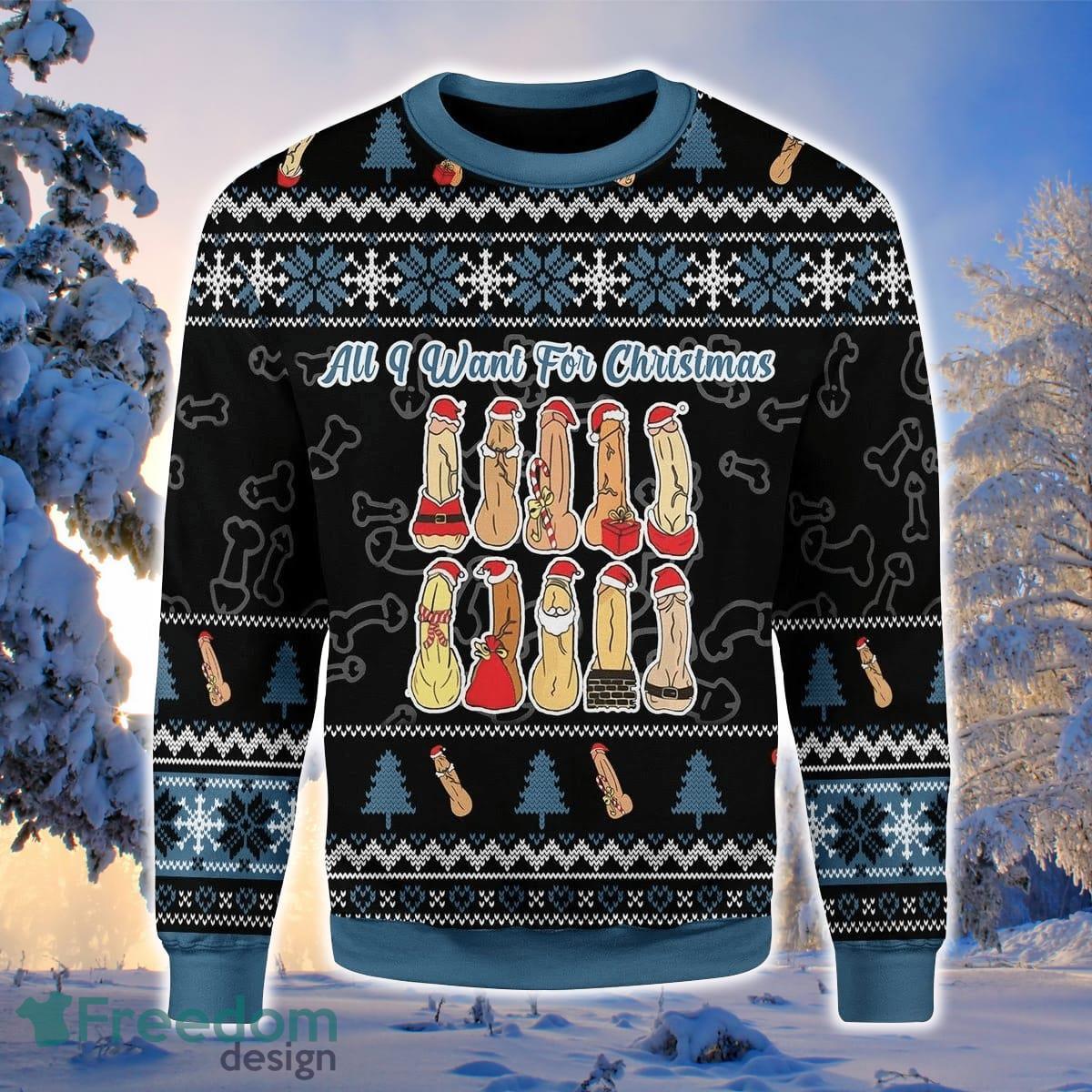 Naughty 3D Sweater Ugly Christmas Sweater For Men Women Product Photo 1