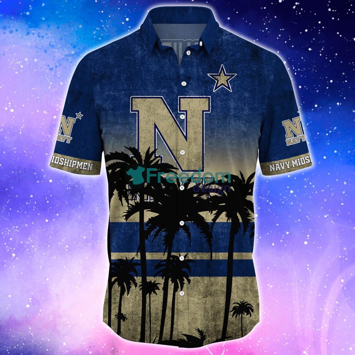 Navy Midshipmen Trending Hawaiian Shirt And Shorts For Fans Product Photo 2