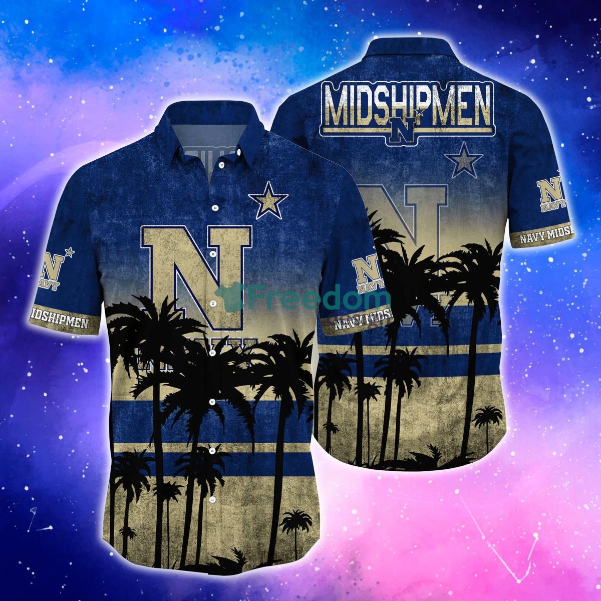 Navy Midshipmen Trending Hawaiian Shirt And Shorts For Fans Product Photo 1