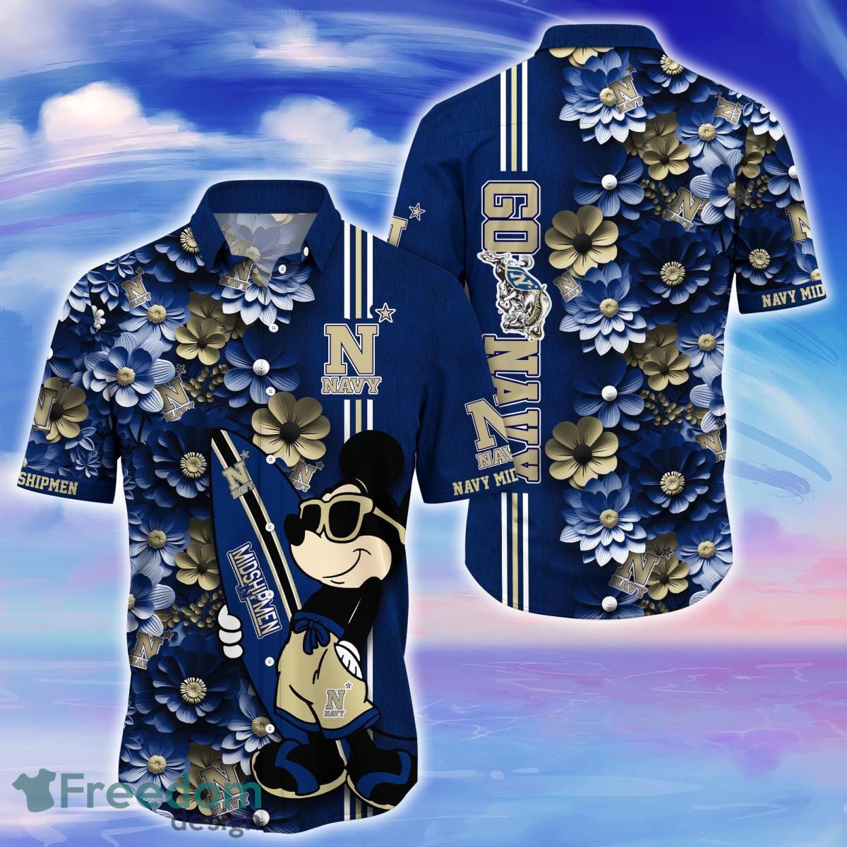 Navy Midshipmen Trending Hawaiian Shirt Best Gift For Fans Product Photo 1