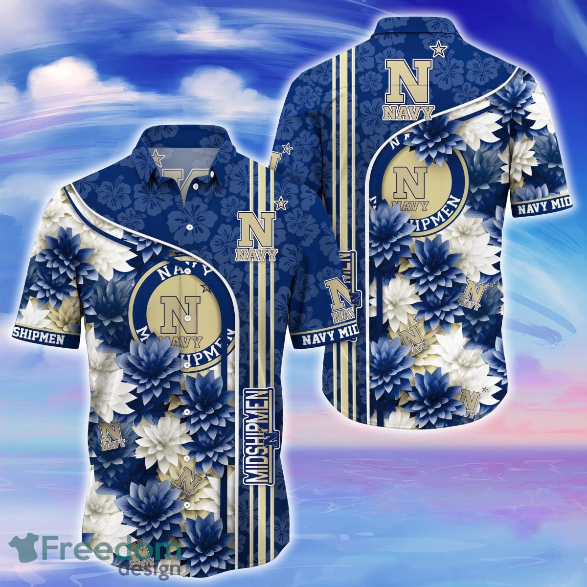 Navy Midshipmen Trending Hawaiian Shirt For Fans Product Photo 1