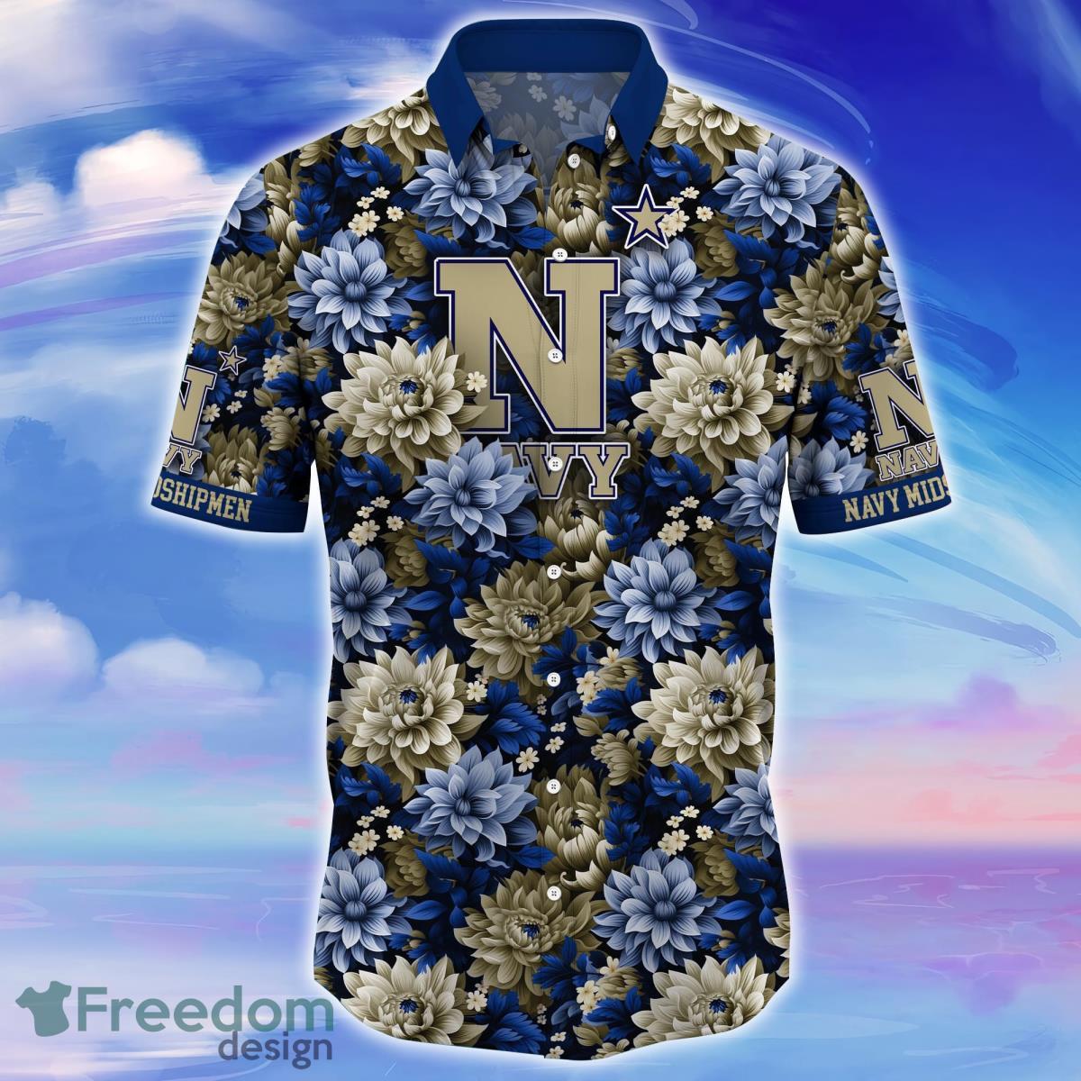 Navy Midshipmen Trending Hawaiian Shirt Great Gift For Fans Product Photo 2