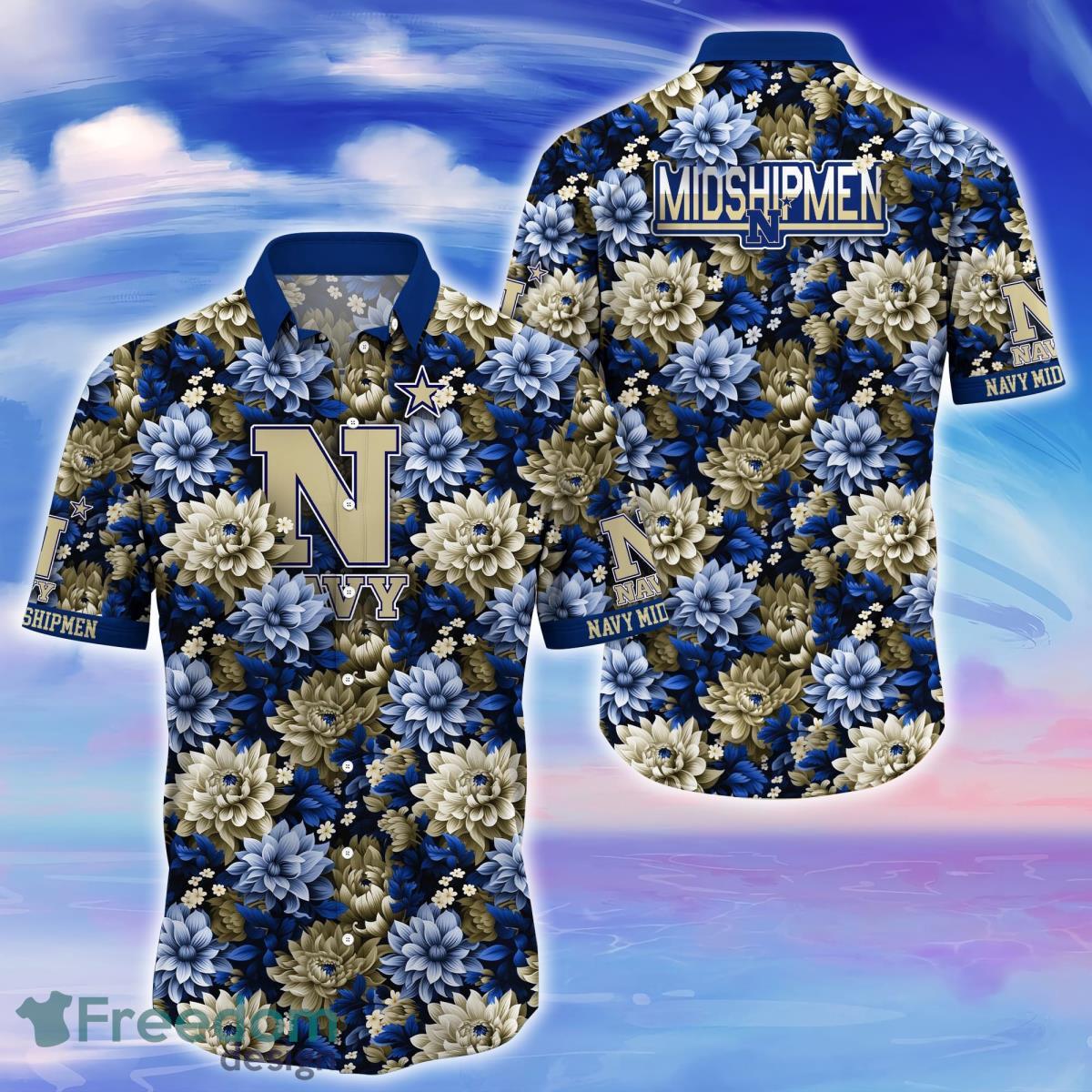 Navy Midshipmen Trending Hawaiian Shirt Great Gift For Fans Product Photo 1