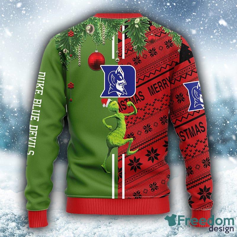 NCAA Duke Blue Devils Grinch u0026 Scooby-Doo Christmas Ugly 3D Sweater For Men  And Women Gift Ugly Christmas - Freedomdesign