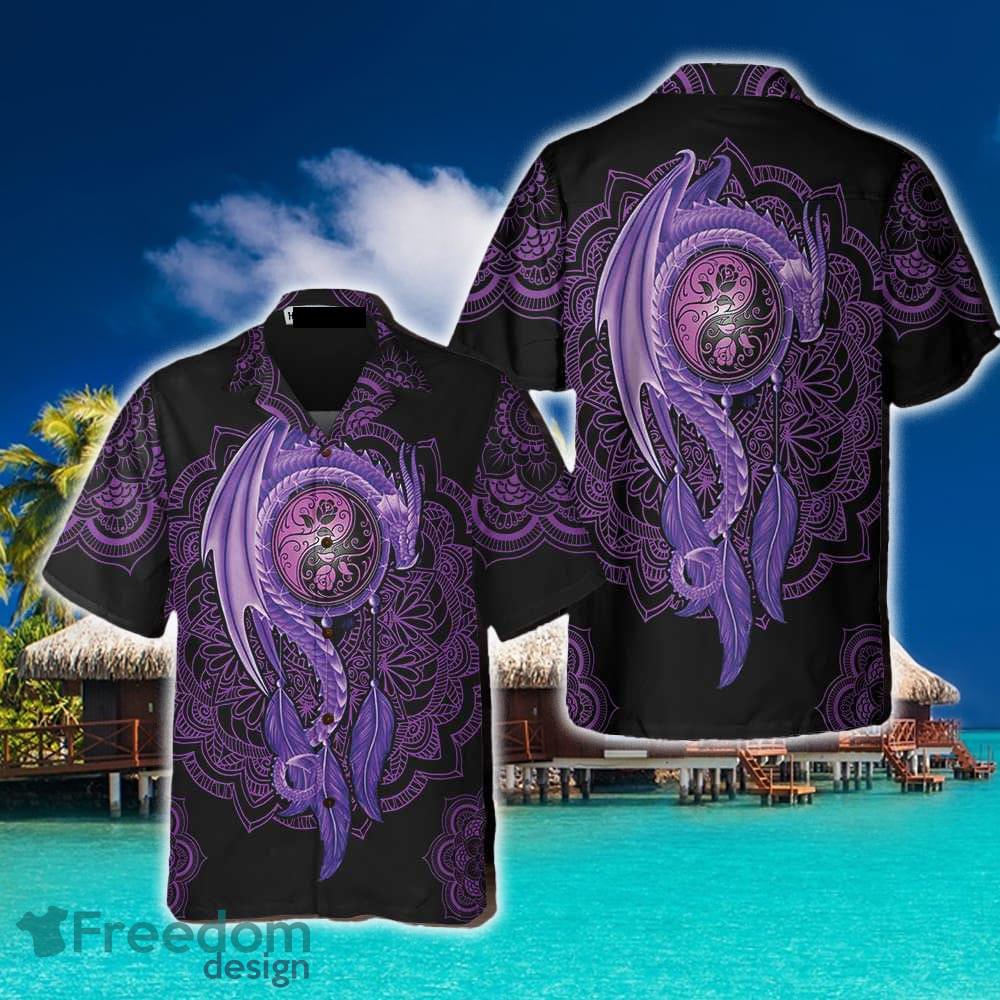 Neon Purple Dragon Mandala Dragon Hawaiian Shirt, Purple Dragon Shirt For  Men And Women - Trendy Aloha