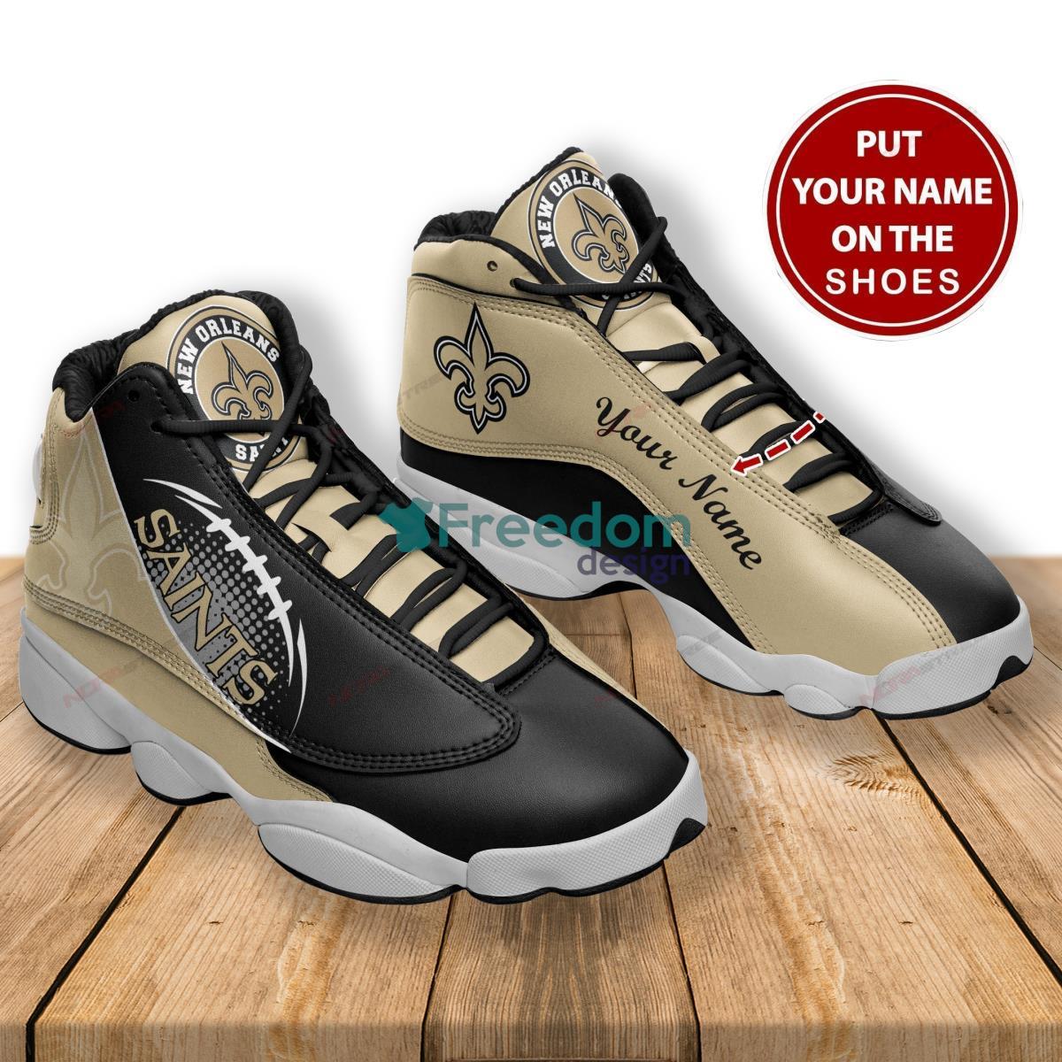 New Orleans Saints Football Team Air Custom Name Air Jordan 13 Shoes Product Photo 2