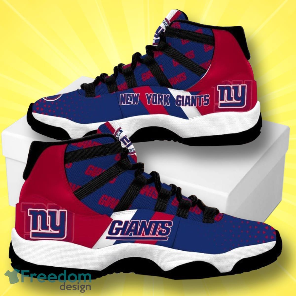 New York Giants NFL Custom Name Air Jordan 11 Sneakers Shoes For Fans