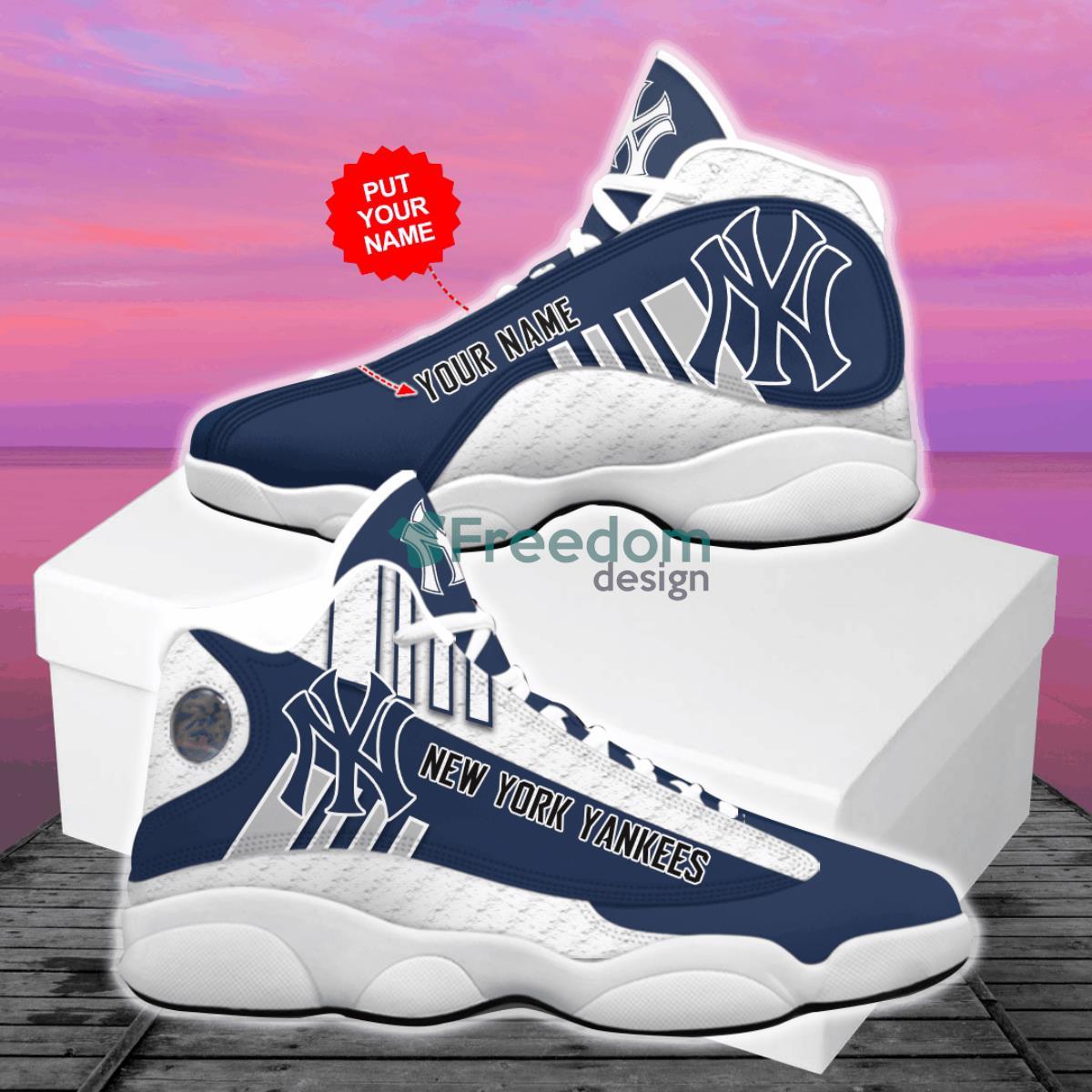 New York Yankees Football Team Custom Name Air Jordan 13 Shoes Product Photo 2