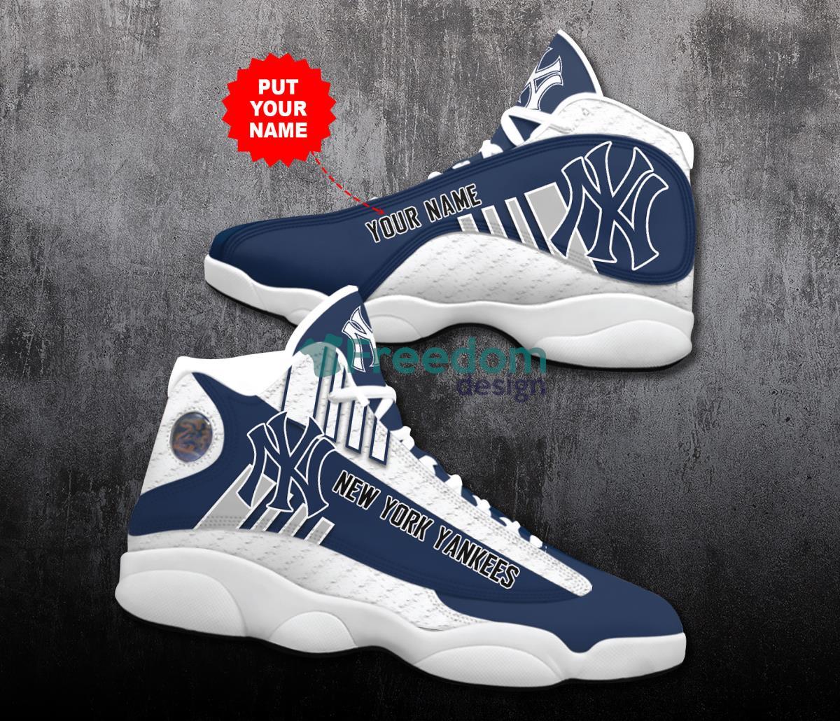 New York Yankees Football Team Custom Name Air Jordan 13 Shoes Product Photo 1