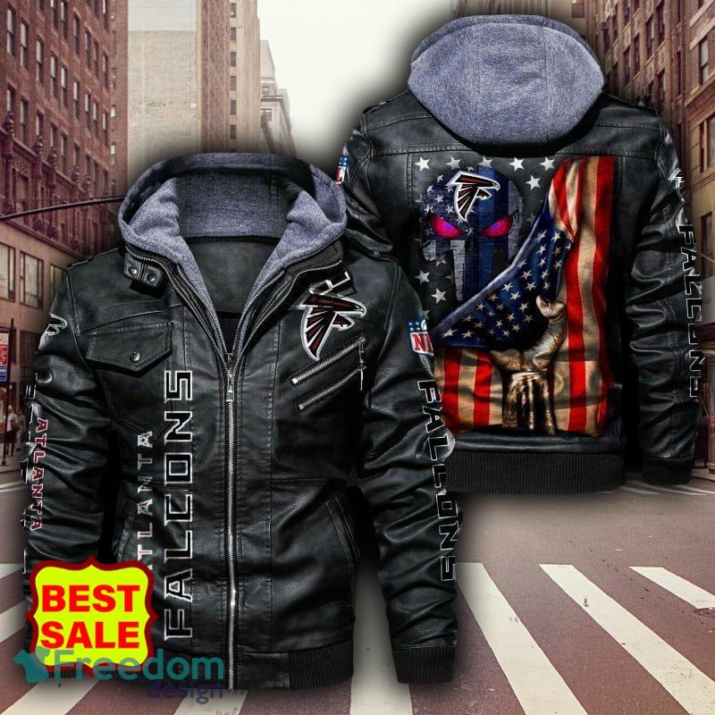 NFL Atlanta Falcons Fans Style 3 Logo Black And Brown Leather Jacket Men  And Women - Freedomdesign