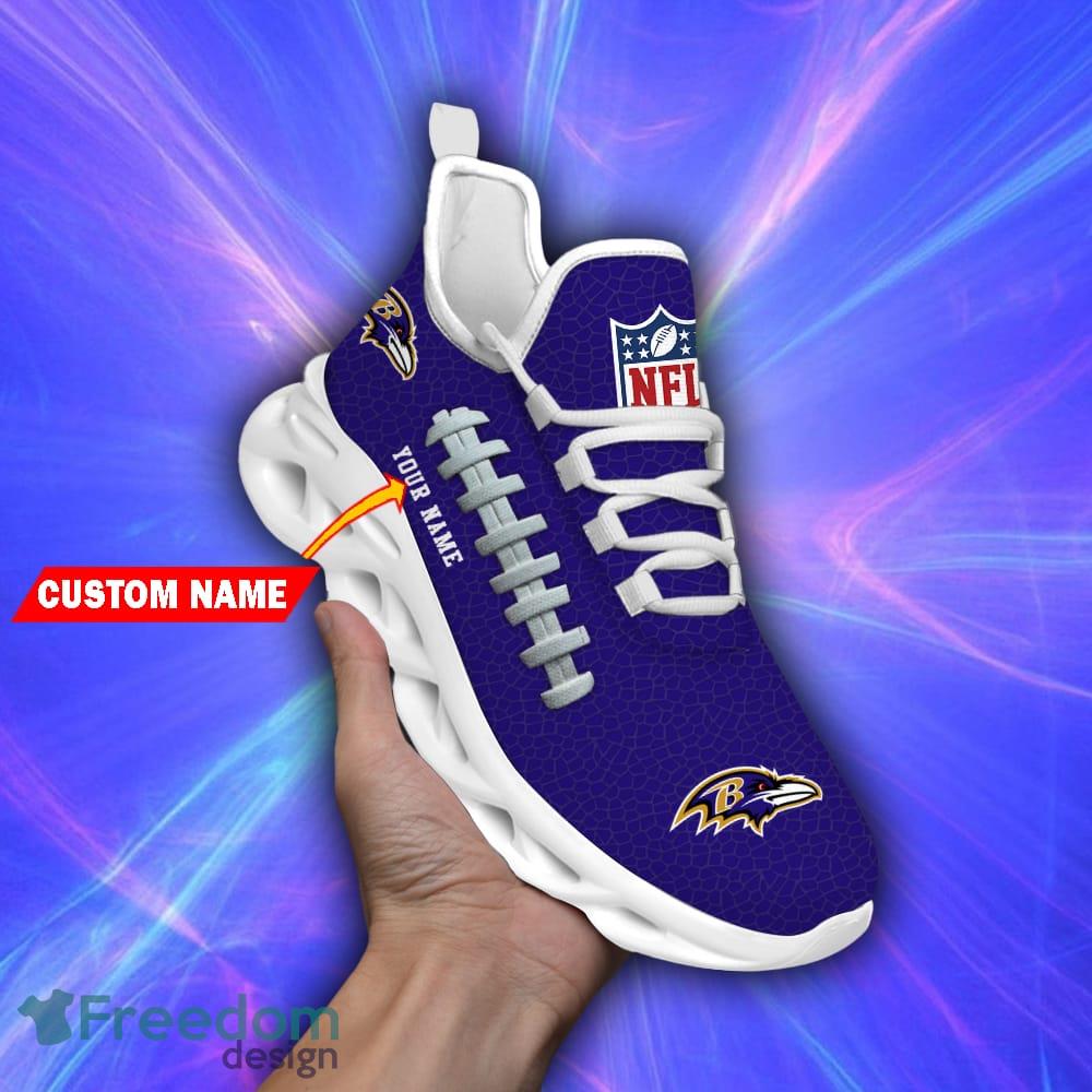 Custom Baltimore Ravens Men's Purple by Name & Number Logo Long