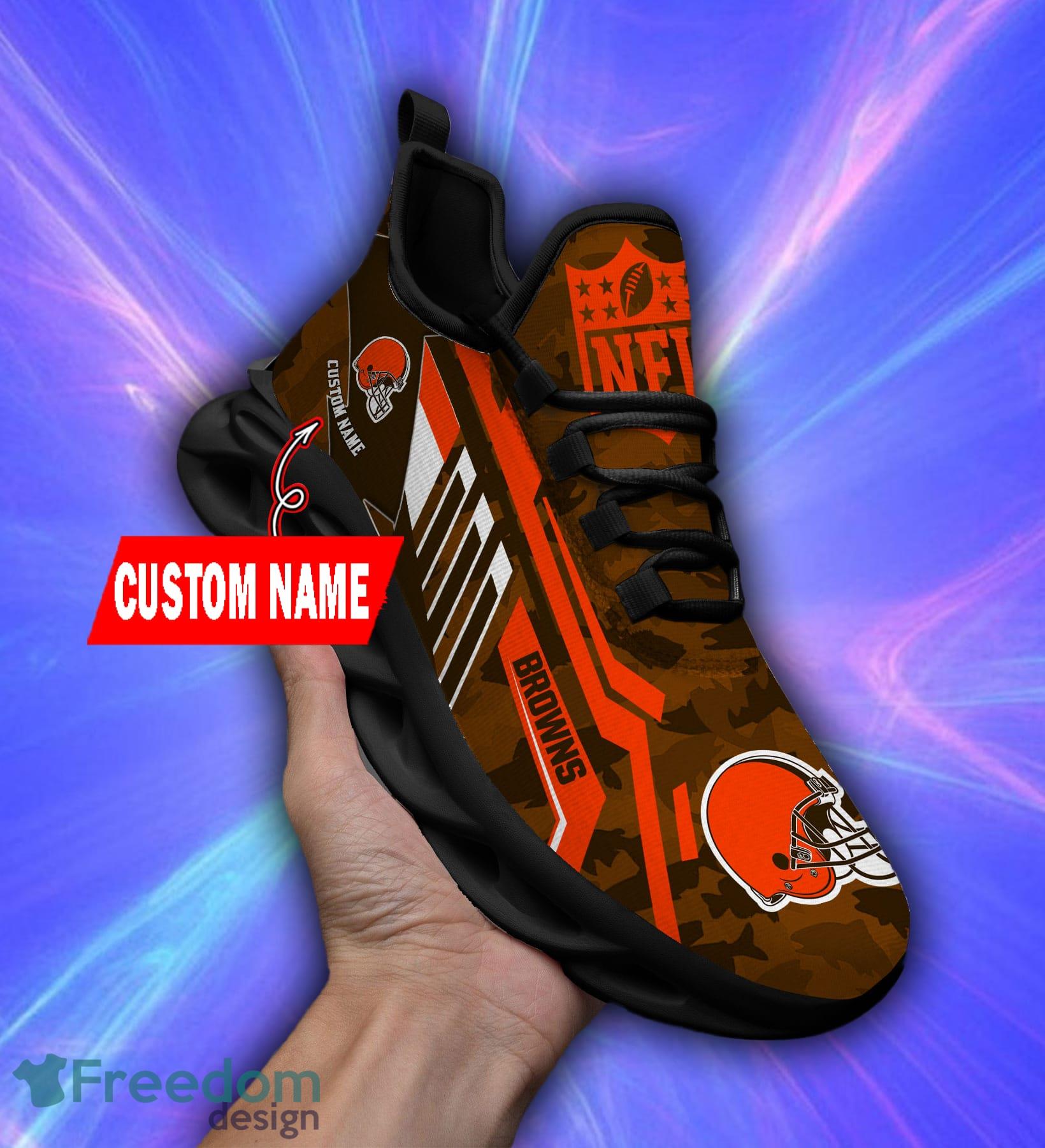 Cleveland Browns NFL Custom Name Angle Wings Max Soul Shoes For Men Women