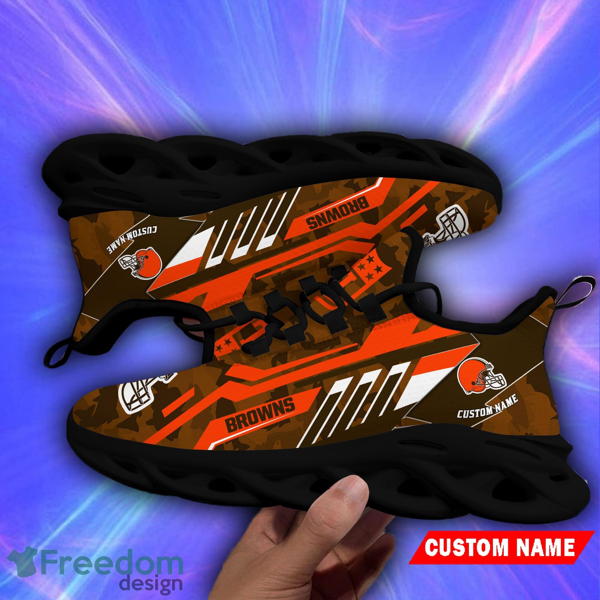 NFL Camo Fishing New England Patriots Custom Name Max Soul Shoes Gift Fans  - Banantees