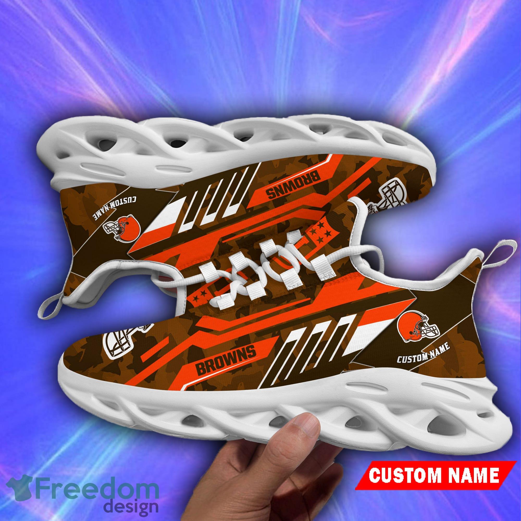 NFL Cleveland Browns Running Sneakers Custom Name Max Soul Shoes