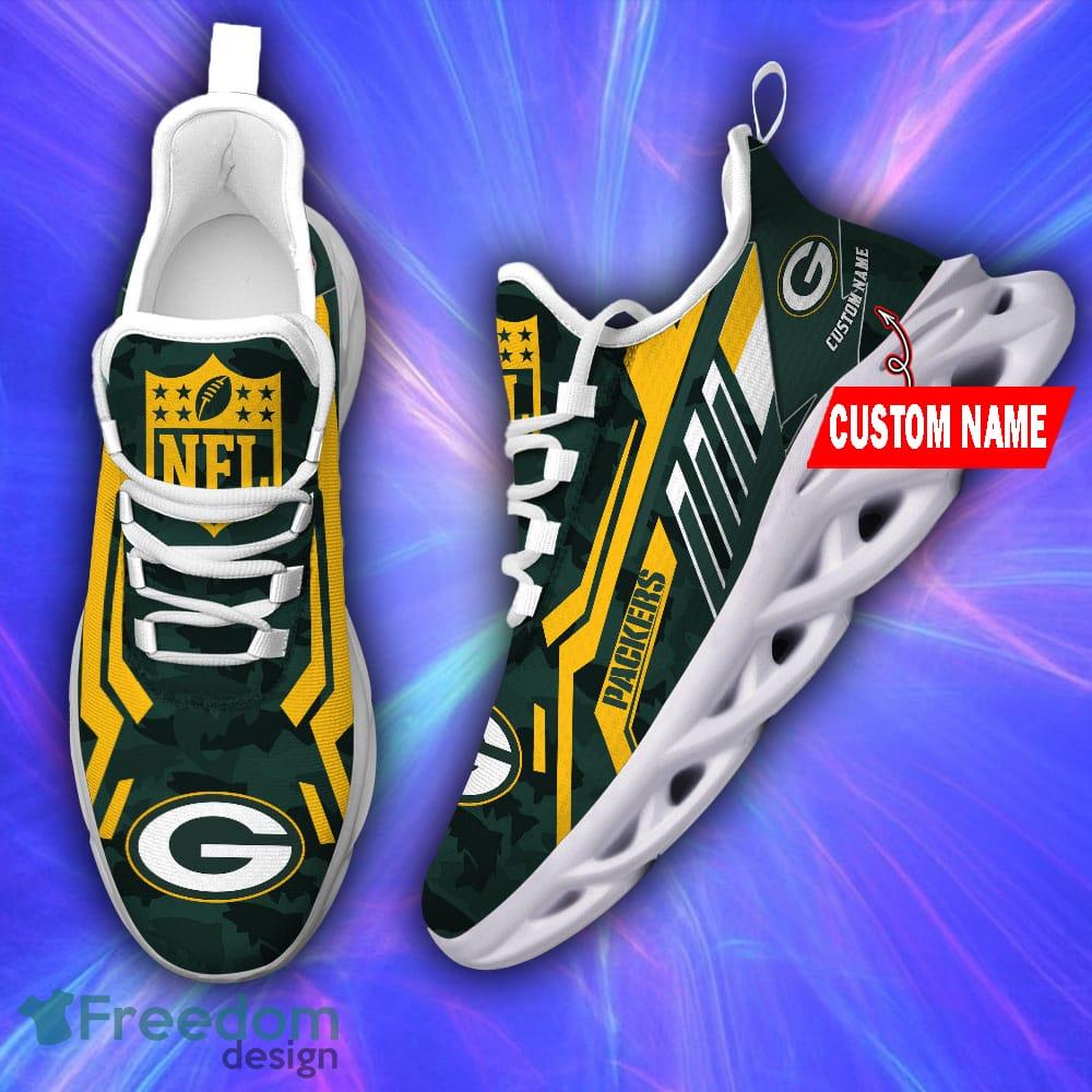 NFL Camo Fishing Green Bay Packers Custom Name Max Soul Shoes Gift