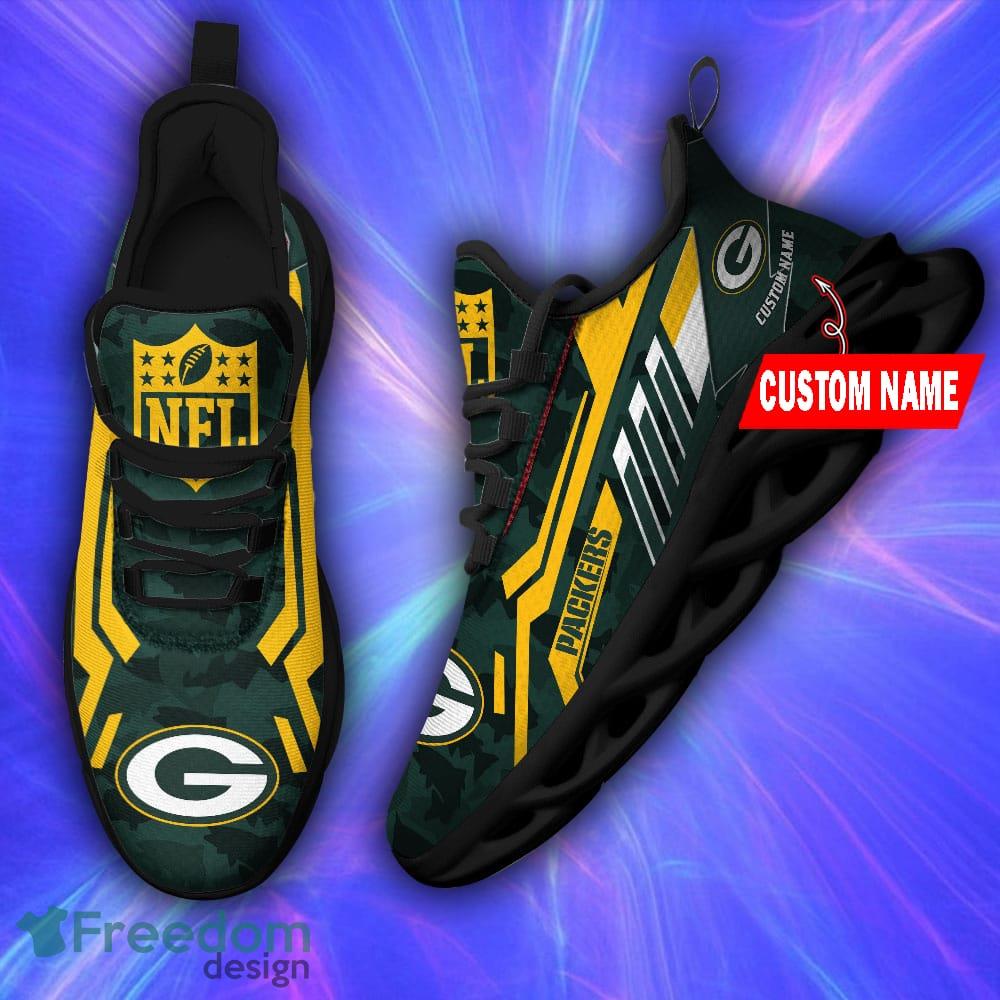 NFL Camo Fishing Green Bay Packers Custom Name Max Soul Shoes Gift