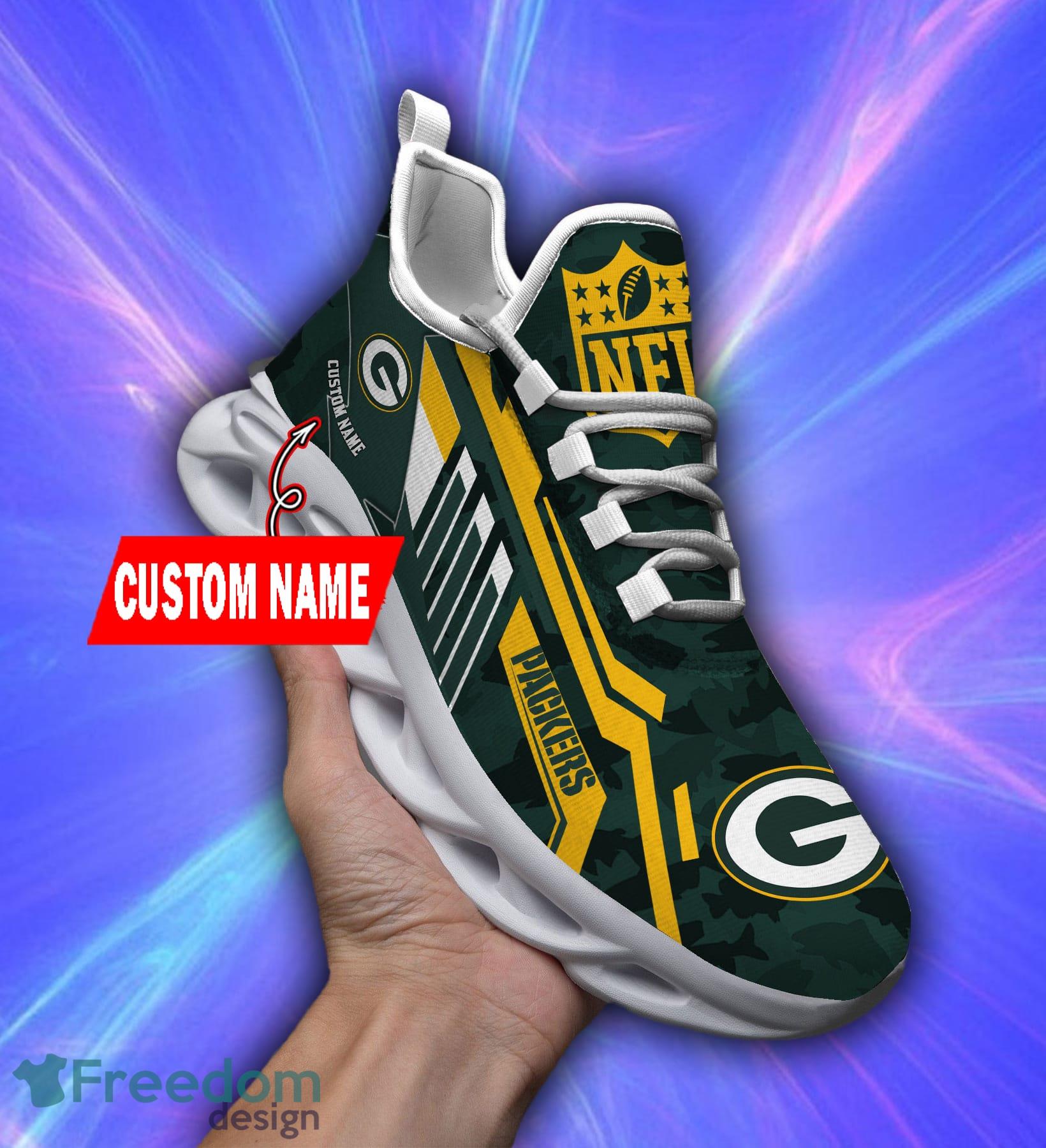 NFL Camo Fishing Green Bay Packers Custom Name Max Soul Shoes Gift