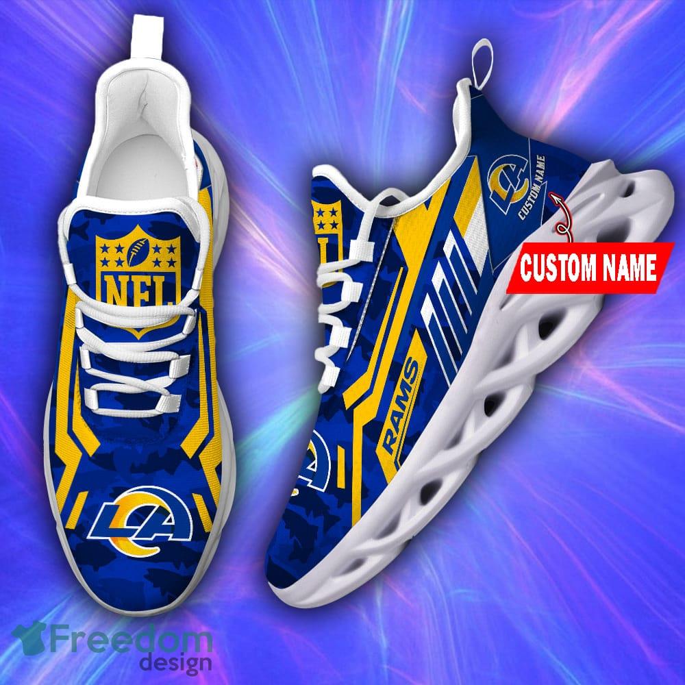 Los Angeles Rams Custom Name Luxury NFL Max Soul Shoes Design 7