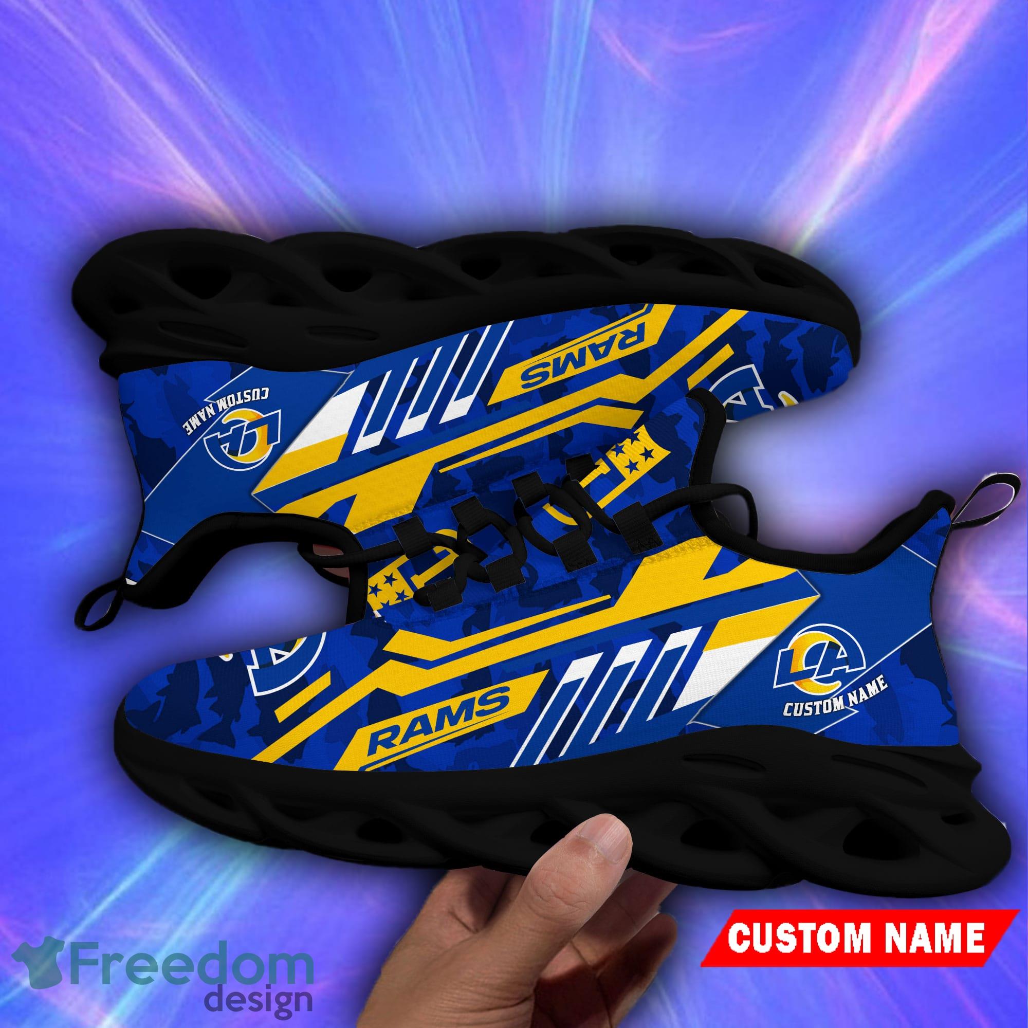 Los Angeles Rams Custom Name NFL Max Soul Shoes Gift For Fans