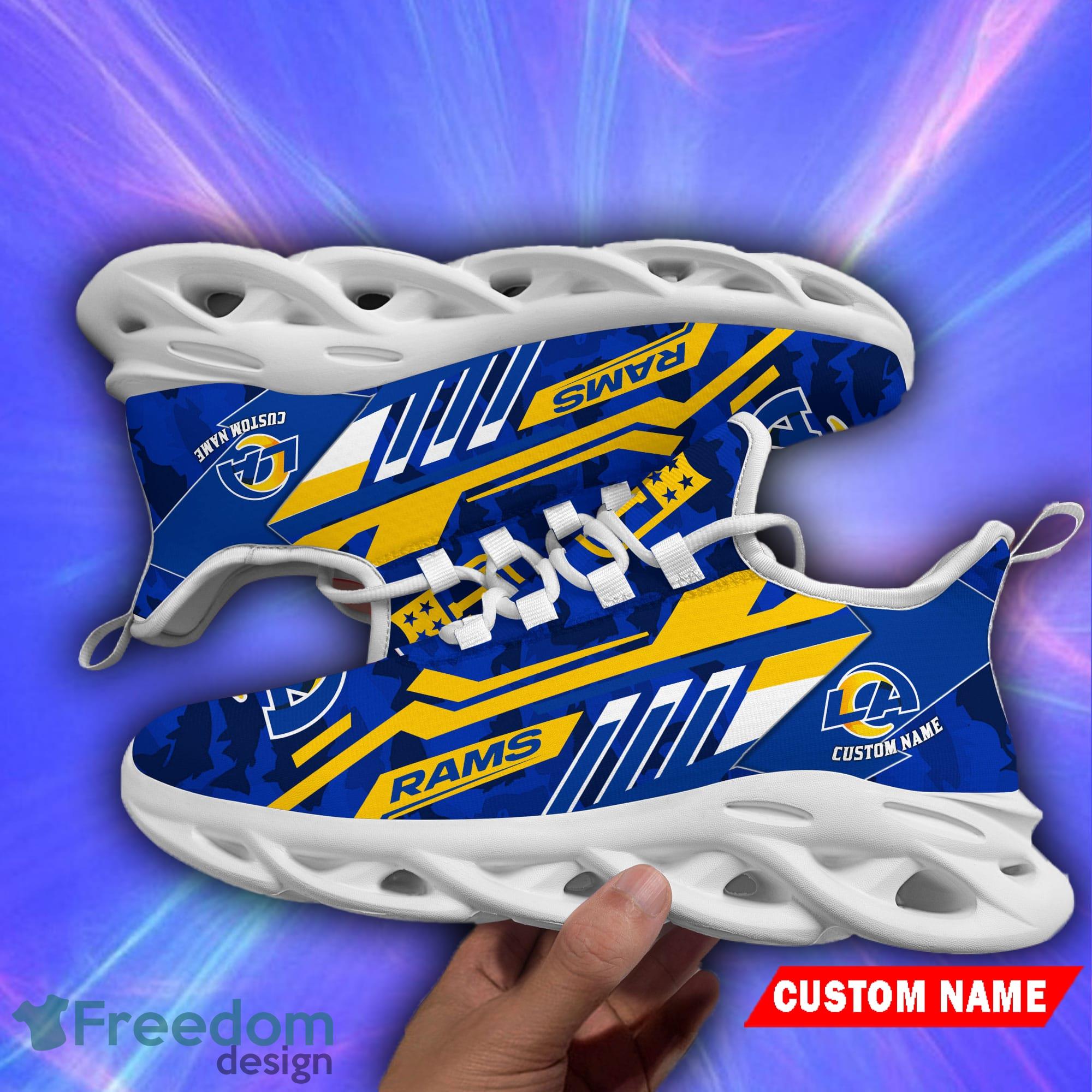 Los Angeles Rams Custom Name Luxury NFL Max Soul Shoes Design 7