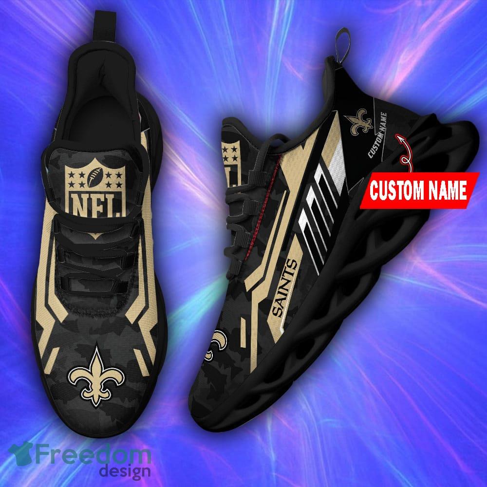 New Orleans Saints NFL Fans Camo Style Custom Name Max Soul Shoes Running  Sneaker