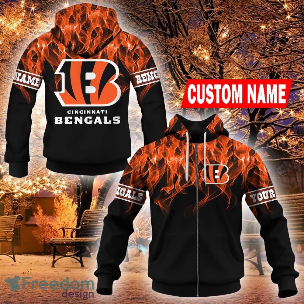 Cincinnati Bengals Logo Football 3d Hoodie NFL 3d Sweatshirt