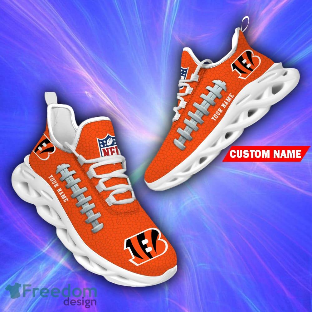 Cincinnati Bengals Custom Name 2023 NFL Max Soul Shoes For Men And Women