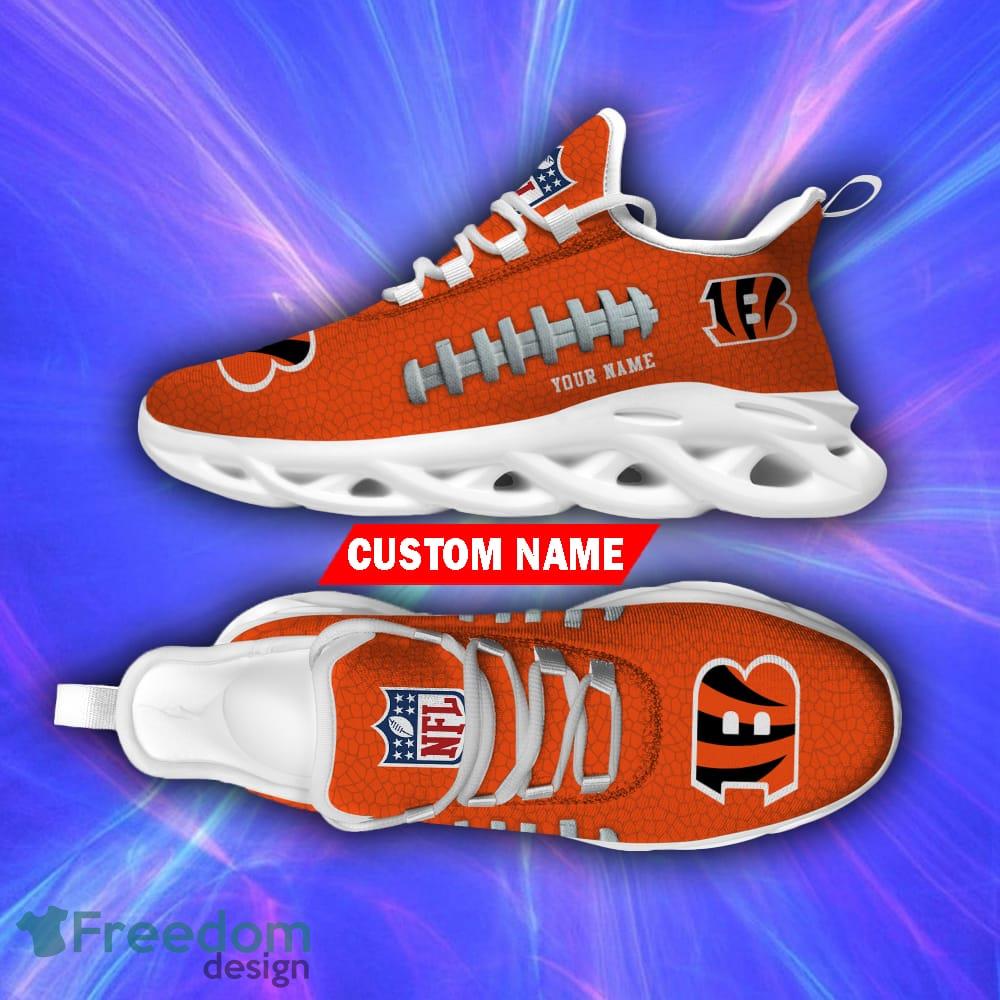 Cincinnati Bengals Custom Name Luxury NFL Max Soul Shoes Design 2