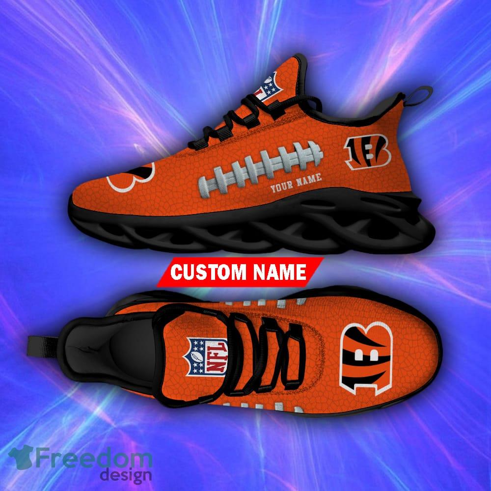 Cincinnati Bengals Custom Name Luxury NFL Max Soul Shoes Design 1