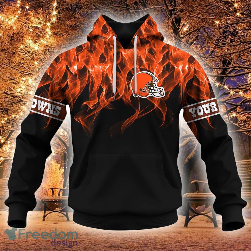 NFL Dallas Cowboys Logo Flame Pattern 3D Hoodie Pullover Print Custom Name  - Freedomdesign