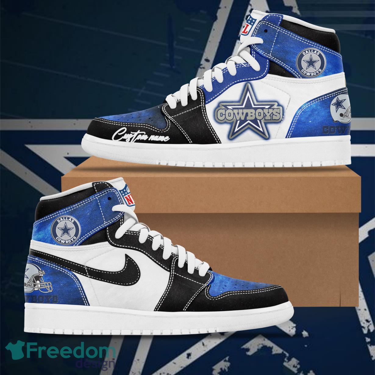 NFL Dallas Cowboy Special Limited Edition Air Jordan Hightop Shoes Custom Name Product Photo 1