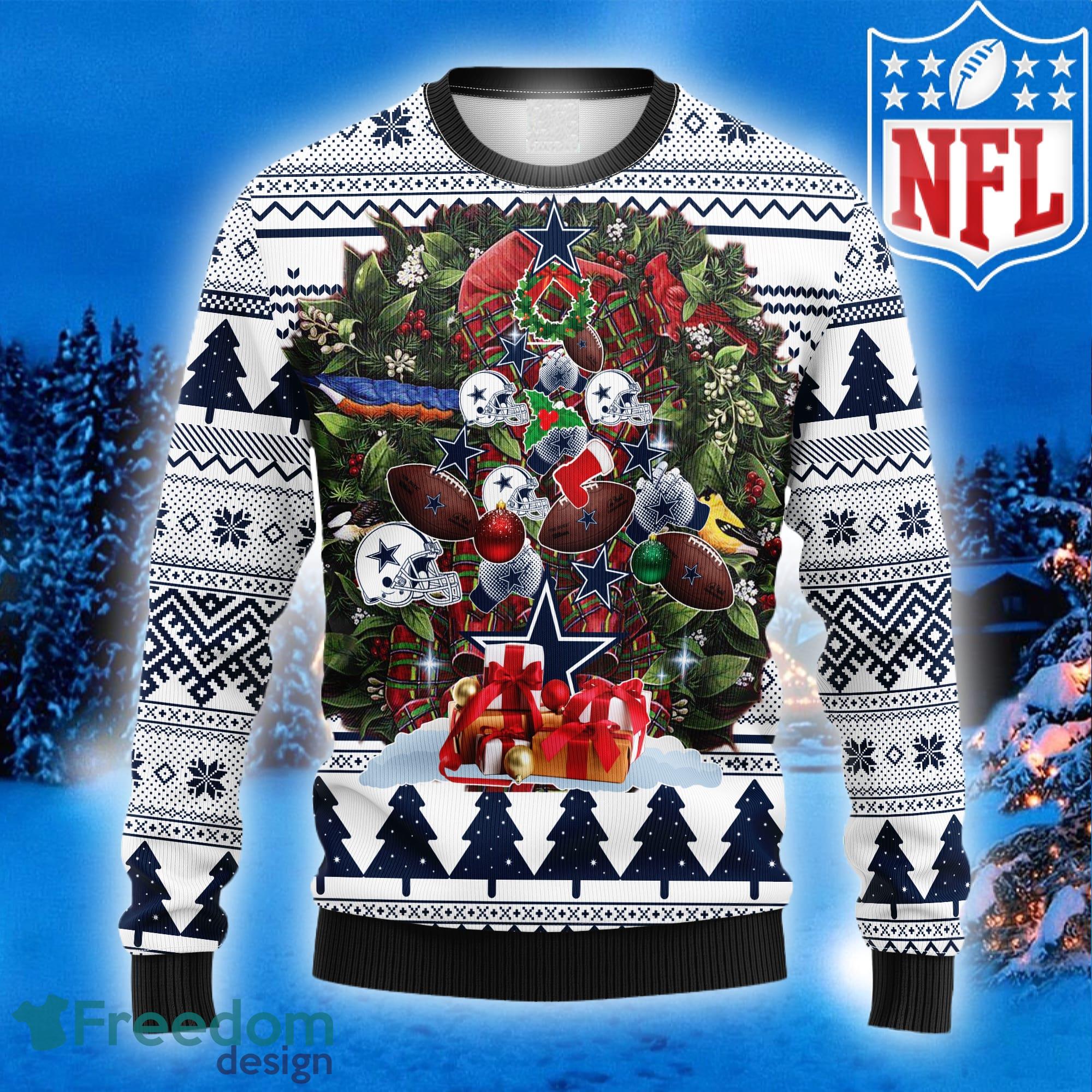 NFL Dallas Cowboys Tree Logo Ideas Ugly Christmas Sweater For Men