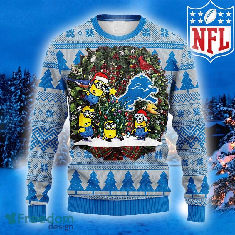 Detroit Lions Big Logo Women's V-Neck Ugly Sweater