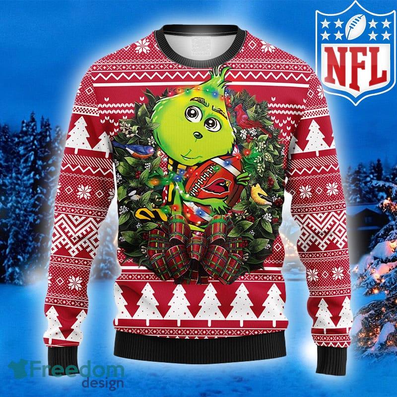 For NFL Fans Arizona Cardinals Grinch Hand Funny Christmas Gift Ugly  Christmas Sweater