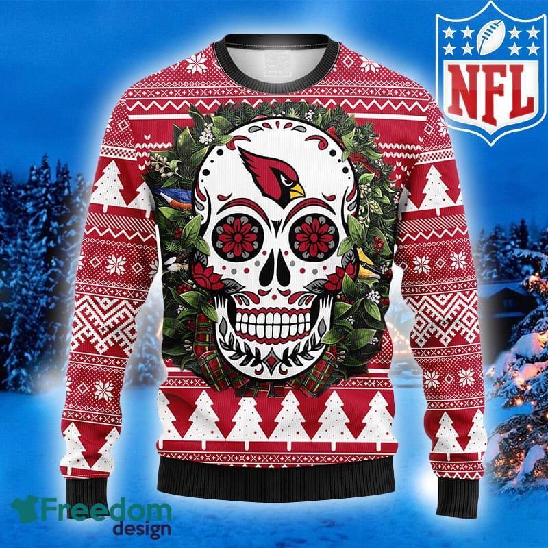 NFL Arizona Cardinals Christmas Gift Skull 3D Ugly Christmas