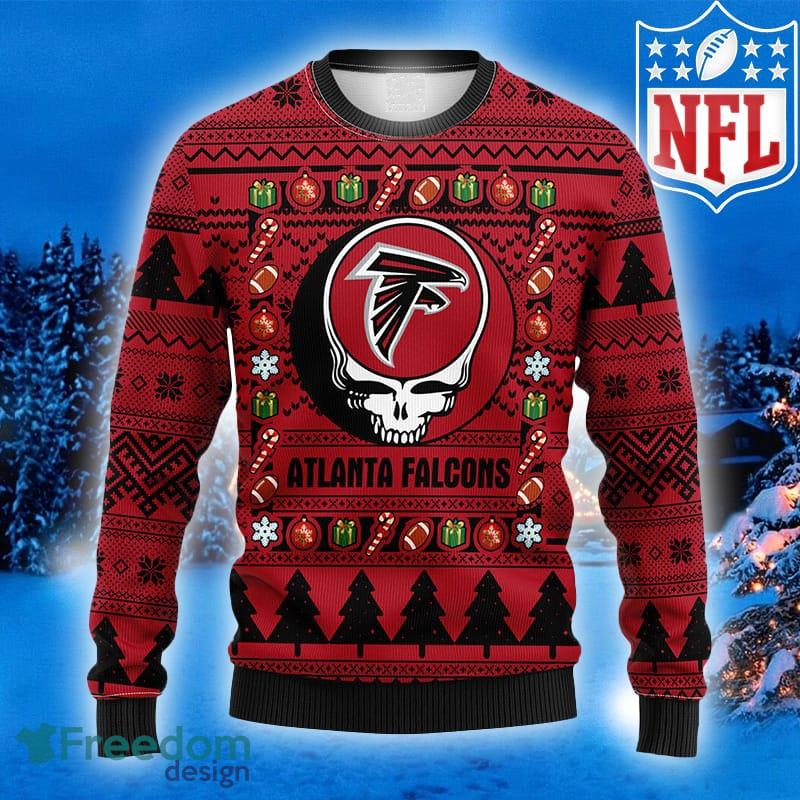 Atlanta Falcons Custom Name And Number Ugly Christmas Sweater -  Freedomdesign