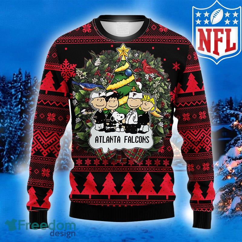 NFL Fans Atlanta Falcons Snoopy Logo Ugly Christmas Sweater For Men And Women - NFL Atlanta Falcons Snoopy Ugly Christmas Sweater_1