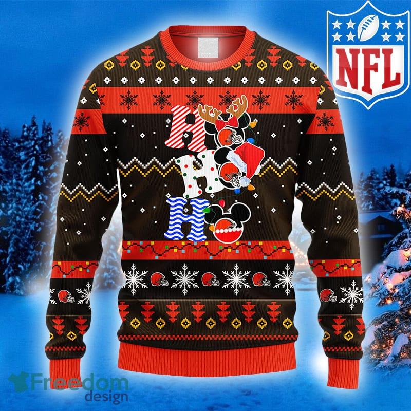 Cleveland Browns HoHoHo Mickey Christmas Ugly Sweater –