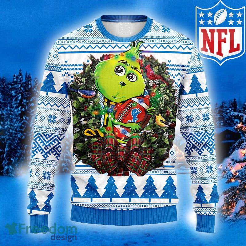 NFL Fans Detroit Lions Grinch Hug Logo Ugly Christmas Sweater For