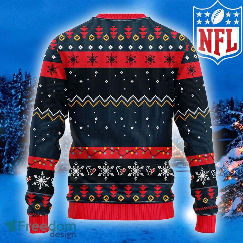 For Fans Houston Texans Christmas Tree Pattern Ugly Christmas Sweater  Christmas Gift