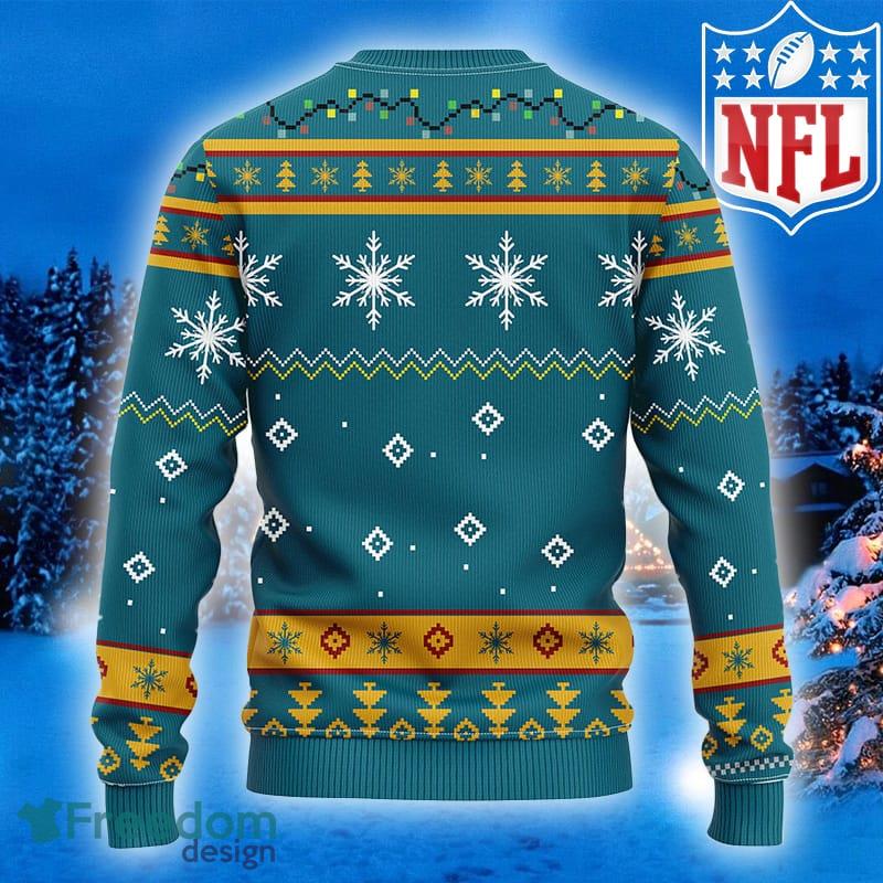 NFL Jacksonville Jaguars Blue Celebrate AOP Ugly Christmas Sweater Green  Custom Number And Name Fans Gift - Freedomdesign