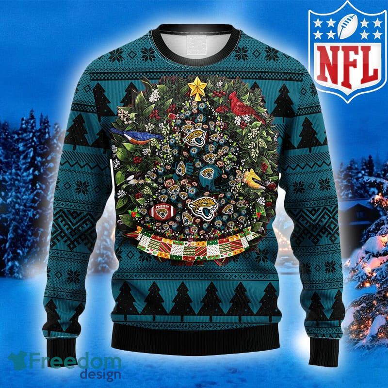 NFL Fans Jacksonville Jaguars Tree Ball Logo Ugly Christmas Sweater For Men  And Women - Freedomdesign