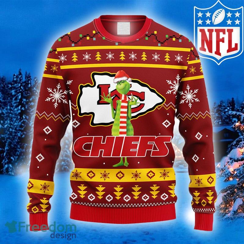 NFL Kansas City Chiefs Logo Grinch Hug Cute Gift For Grinch Lover Ugly  Christmas Sweater - Freedomdesign